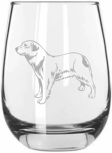 Miniatura 487 de Sakhalin Husky Dog - Copa de vino grabada personalizada de 15.25 onzas sin tallo