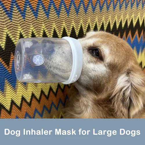 Miniatura 2 de Espaciador inhalador para perros grandes, cámara de aerosol para mascotas con máscara de silicona para perros grandes, para primeros auxilios
