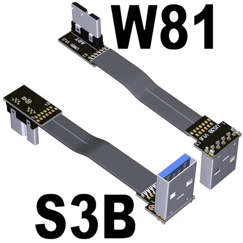 Miniatura 21 de ADT-Link USB 3.0 Tipo A macho a Micro-B Macho Cinta plana EMI Blindaje Cable plano FPC USB 3.0 Micro B Conector de ángulo de 90 grados hacia arriba