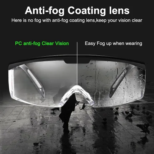 Miniatura 2 de Paquete de 3 gafas de seguridad, gafas protectoras antivaho para los ojos, resistentes a los arañazos, lentes envolventes transparentes y agarres