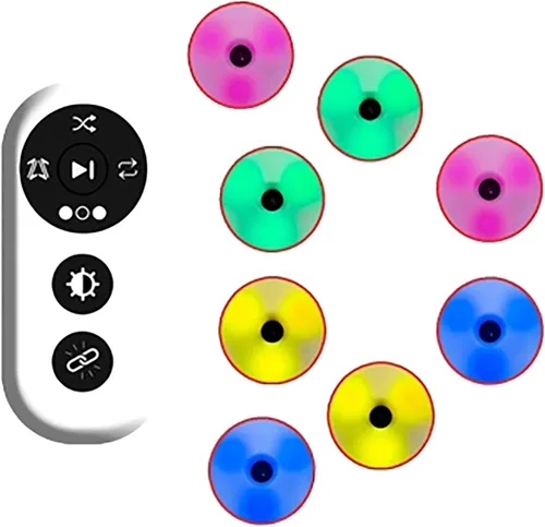 Luz de entrenamiento de reacción, kit de entrenamiento de reacción ágil con control remoto, 4 modos de entrenamiento, 4 colores de luz, mejora el