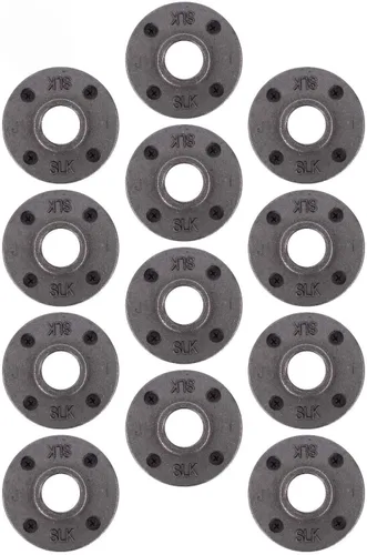 Miniatura 23 de PIPE DECOR - Brida de piso cuadrada de 1 pulgada, paquete de 4 unidades, hierro maleable, compatible con tubos de plomería de acero negro de un