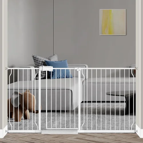 Miniatura 23 de Fairy Baby Puerta de bebé extra ancha para puertas, puertas de seguridad de cierre automático para dormitorio, se adapta a 57.5 pulgadas a 62