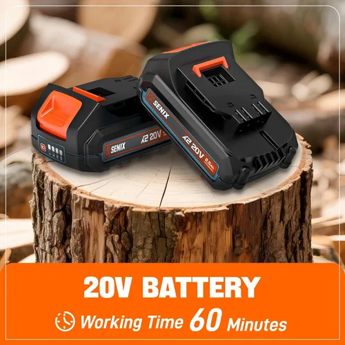 Miniatura 5 de SENIX Motosierra inalámbrica, motosierra de batería de 20 V y 10 pulgadas, motosierra sin escobillas, incluye batería de 2.5 Ah y cargador