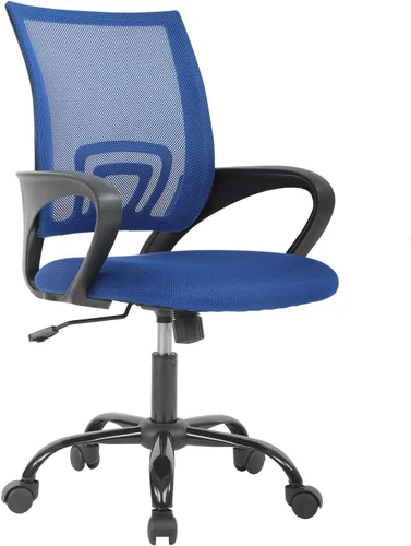 Miniatura 12 de Silla de oficina en casa, silla de escritorio ergonómica, silla de computadora de malla con soporte lumbar, reposabrazos, sillas de escritorio Negro