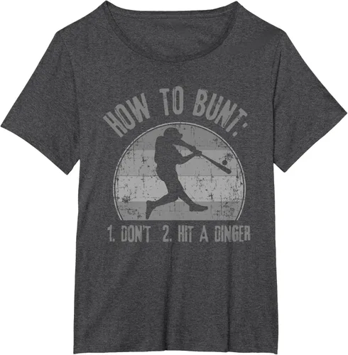 Miniatura 32 de Cómo Bunt Don't Hit A Dinger - Camiseta divertida de béisbol y sóftbol, Negro, S