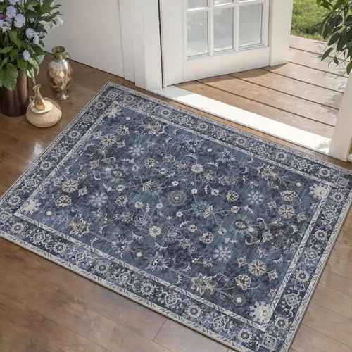 Miniatura 114 de Tangsoo Alfombra lavable para pasillo, antideslizante, 2 x 6 pies, estilo bohemio, floral, vintage, para entrada, suelo suave, para cocina, baño