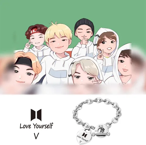 Miniatura 6 de G-Ahora Kpop BT Bangtan Boys Bracelet to Love Yourself Army Never Mind Charm Bracelet Inspirational Gift BT Lover Fans Jewelry Gift for BT Fans Girl