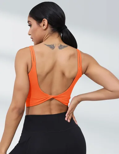 Miniatura 2 de LUYAA Sujetadores deportivos de entrenamiento para mujer, sin espalda, acolchados, para yoga, ombliguera, espalda baja, brasier para gimnasio