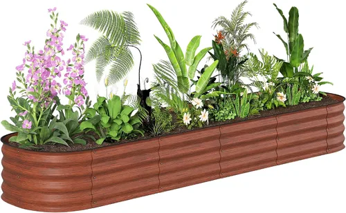 Miniatura 41 de Outsunny Cama de Jardín Elevada con 3 Jardineras, Soporte de Plantas de Madera con Orificios de Drenaje, para Verduras, Hierbas y Flores, Gris