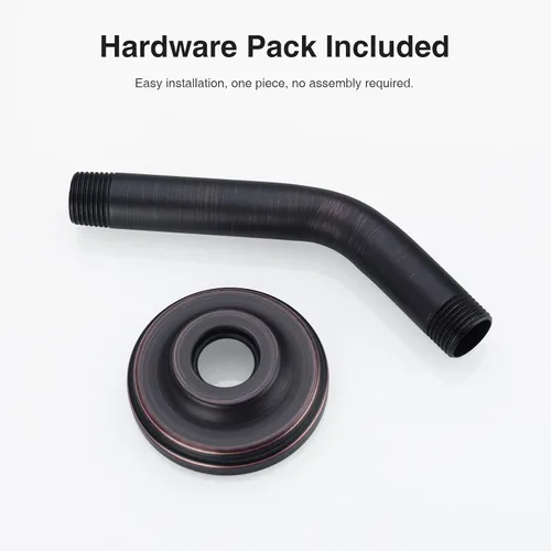Miniatura 6 de Brazo de ducha angular con brida ORB de 15 cm de acero inoxidable, brazo de extensión montado en la pared para cabezal de ducha superior, bronce Oil