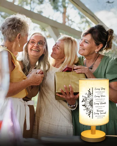 Miniatura 7 de Regalos cristianos para mujer, lámpara de mesa, regalos religiosos para mujeres con versículo de la Biblia, regalo inspirador, lámpara de tela