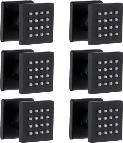 Miniatura 25 de HOMEDEC Cabezal de ducha redondo de latón de 2 pulgadas, para masaje, spa, soporte de pared, 4 piezas, negro mate