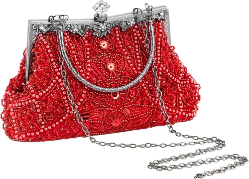 Miniatura 10 de Amylove Bolso de mano con cuentas estilo vintage de los años 1920, formal, accesorios para mujer, para eventos nocturnos, regalo para fiesta
