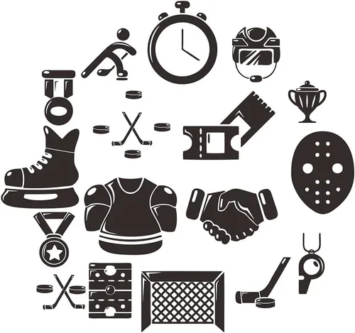 Calcomanía de pared de hockey sobre hielo, adhesivo de PVC extraíble con jugador de hockey y cronómetro, arte de pared de vinilo para amantes del