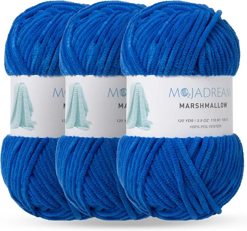 Miniatura 11 de 3PCS 3.5oz Hilo de Chenilla para Mantas Amigurumi: Hilo de Terciopelo Suave para Bebé para Tejer Mantas y Hacer Ganchillo Voluminoso 5# Hilo 3