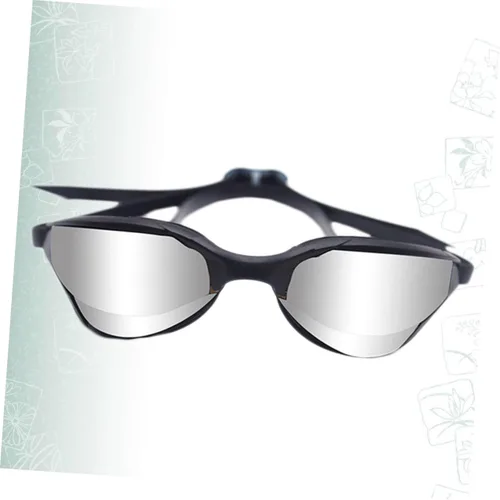 Miniatura 3 de VALICLUD Gafas de natación profesionales, marco negro con revestimiento de espejo plateado, gafas de natación impermeables antivaho para adultos