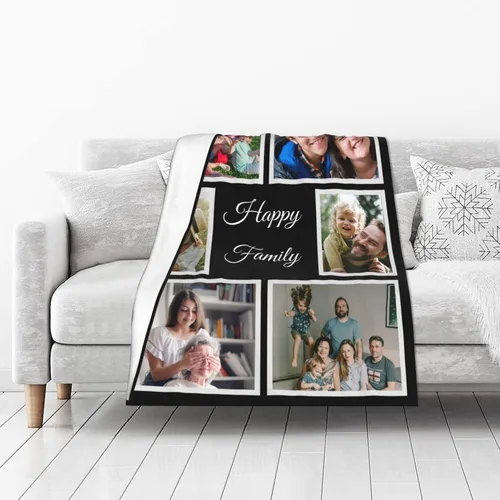 Miniatura 2 de HUGLAZY Mantas personalizadas con fotos, manta personalizada para la familia, sube tu foto de Halloween, manta personalizada para adultos