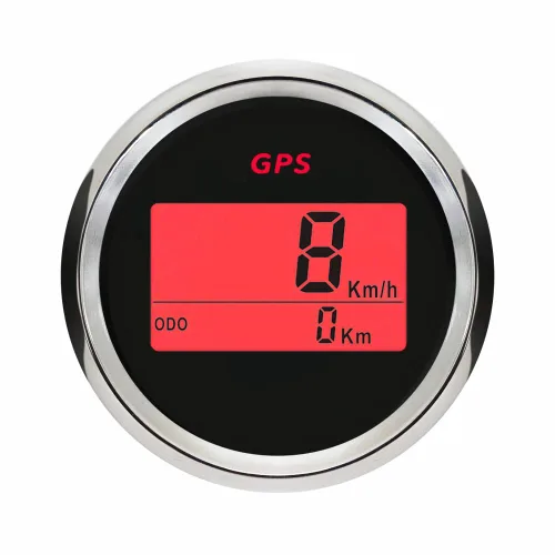 ELING Velocímetro digital GPS para automóvil, de 2 pulgadas, 0-999 KM/H, MPH, kit de medidor de nudo, ODO con retroiluminación roja, 12 V, 24 V,