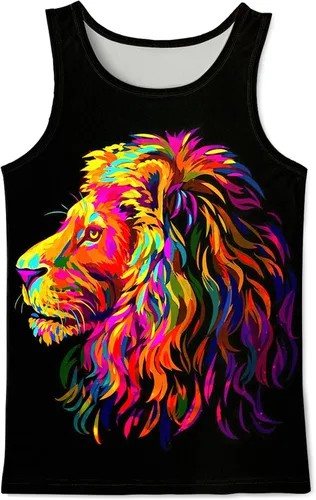 Asylvain Camisetas sin mangas 3D para hombres y mujeres, diseño fresco gráfico sin mangas, camisetas de verano
