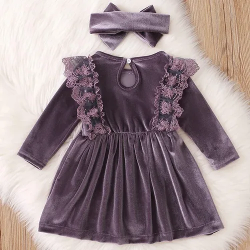 Miniatura 99 de IDOPIP Vestido tutú de terciopelo para niñas pequeñas, vestido de manga larga para princesa, Navidad, cumpleaños, fiesta, boda, vestidos de otoño e