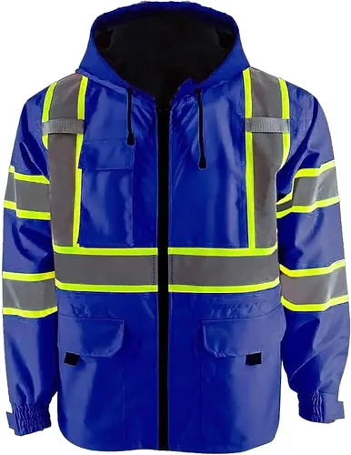 Miniatura 9 de Chaqueta de seguridad de alta visibilidad ANSI/ISEA Chaqueta reflectante estándar con bolsillo y cremallera Rosa