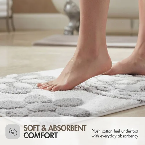Miniatura 5 de Madison Park Casablanca 100% Cotton Tufted Bathroom Rugs Luxurious Plush Medallion Floral Pattern Bath Mat Absorbent, Quick Dry, Spa Design Shower