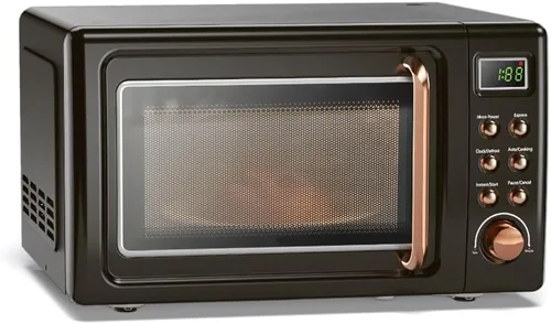 Miniatura 12 de ARLIME Microondas retro de 0.7 pies cúbicos, microondas para encimera de 700 W con 5 micro descongelación de potencia y función de cocción Blanco