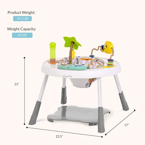 Miniatura 3 de Dream On Me Curio Sit N Seek Centro de actividades para bebés en menta, centro de actividades 2 en 1 y mesa de juego con 3 juguetes desmontables