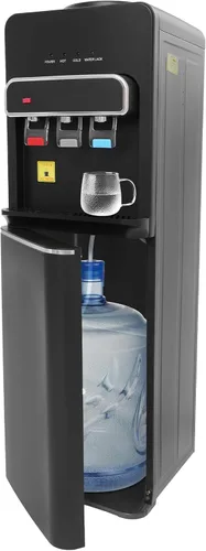Dispensador de agua de carga inferior de 5 galones, enfriador de agua con boquillas de agua caliente y fría para oficina, hogar, sala de estar Negro
