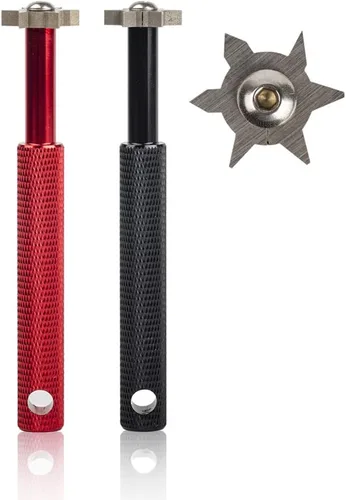 Miniatura 18 de HIFROM Afilador de ranuras con 6 cabezales – Afilador de ranuras para palos de golf, herramienta de reranurado y limpiador para todos los hierros