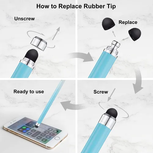 Miniatura 4 de Linfanc - Bolígrafos capacitivos para pantallas táctiles (paquete de 6), lápices capacitivos de alta sensibilidad y precisión para iPad, tabletas