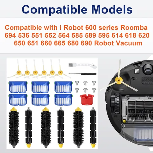 Miniatura 6 de 21 piezas de accesorios para robot Roomba 692 694 536 551 552 564 585 589 595 614 618 620 650 651 660 665 680 690 robot aspirador, piezas