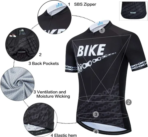 Miniatura 3 de BIKE BEER Divertido jersey de ciclismo para hombre, tejido transpirable de secado rápido