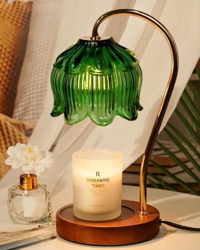 Miniatura 20 de Funistree Paquete de 2 lámparas calentadoras de velas de flores, lámpara de vela con temporizador, regalos de cumpleaños de Navidad para mujeres