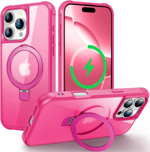 Miniatura 84 de CHAOFEnG Funda magnética compatible con iPhone 11 con soporte, prueba de caídas de grado militar, compatible con imán, anillo translúcido, parte