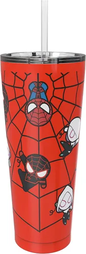 Miniatura 12 de Zak Designs Disney Minnie Mouse - Vaso de viaje de acero inoxidable con aislamiento al vacío con tapa a prueba de salpicaduras, incluye popote