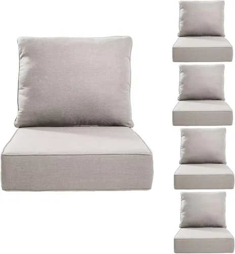 Miniatura 14 de Rilyson Cojines de patio para muebles de exterior, 22 x 24 pulgadas, respaldo alto y asiento profundo, cojín de exterior para sillas de patio, sofá