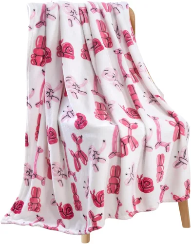 Miniatura 37 de Manta de forro polar suave para primavera de niñas y niños: bebés, pollitos, pájaros, flores en suave y acogedor amarillo, verde, rosa sobre fondo