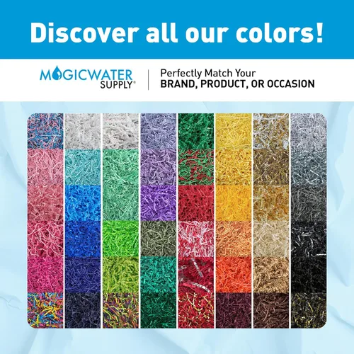 Miniatura 7 de MagicWater Papel de Corte Ondulado para Cestas de Regalo - 2LB - Blanco y Dorado - Perfecto para Relleno de Papel Triturado, Relleno de Cestas