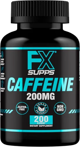 NutraFX, pastillas de cafeína Pastillas, 0.007 onzas, doble fuerza y enfoque de energía, estimulante 100% natural, para la energía mental, alerta