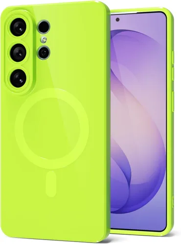 Miniatura 128 de Svanove para Samsung Galaxy S22 Funda de teléfono de silicona magnética, compatible con Magsafe, linda para mujeres, brillante color brillante, gel