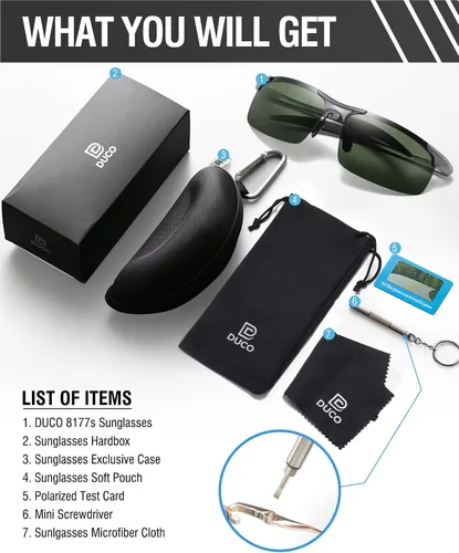 Miniatura 79 de Duco - Gafas de sol deportivas polarizadas para hombre con protección UV 8177s