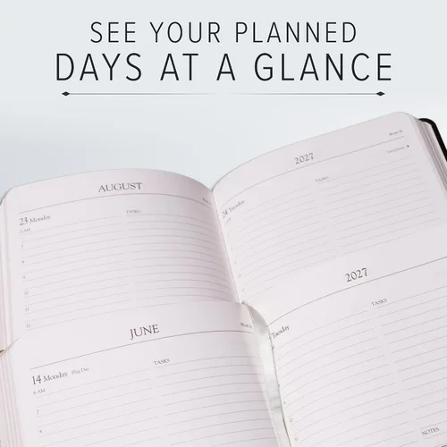 Miniatura 5 de Gallery Leather Daily Planner 2027, Elegantly Bound Daily Calendar Planner and Notebook with Stylish Gold-Gilded Page Edges, 12 Months - 2027