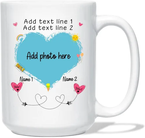Miniatura 12 de Taza de café blanca con texto en inglés «Choose States Names», 11 tazas de 15 onzas con texto en inglés «The Love Between Father And Daughter Knows