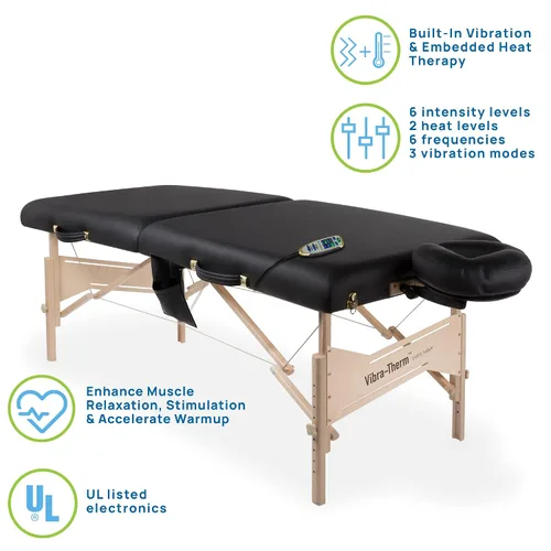 Miniatura 2 de EarthLite Mesa de terapia deportiva Vibra-Therm - Vibración y calor integrados, recuperación y calentamiento mejorados, paquete completo, Negro