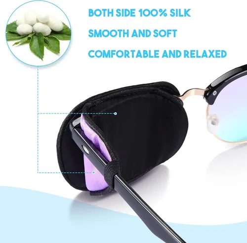 Miniatura 2 de 8 piezas de parche de ojo de seda parche suave para ojos de un solo ojo para adultos niños gafas