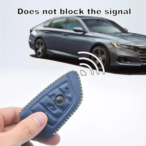 Miniatura 4 de Funda de cuero genuino para llavero BMW, accesorios para BMW 3, 4, 5, 7, X3, X4, X5, X6, X7, color azul