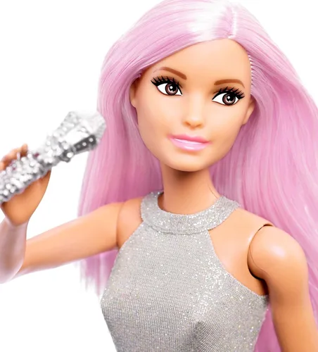Miniatura 3 de Barbie Careers Muñeca a la moda y accesorio, estrella pop con pelo rosa y ojos marrones, con falda iridiscente, con micrófono