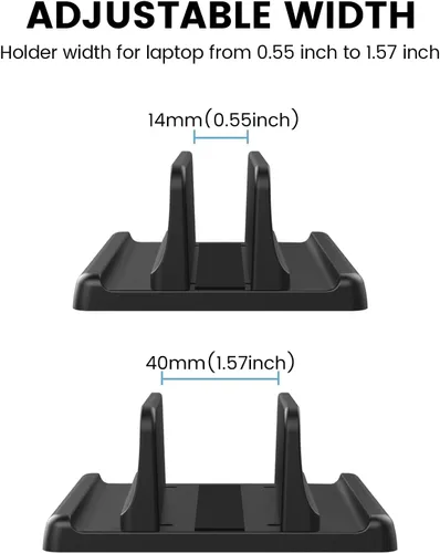 Miniatura 3 de Soporte vertical 3 en 1 para laptop, base ajustable de plástico ABS para computadora de escritorio, soporte vertical para laptop, ahorro de espacio